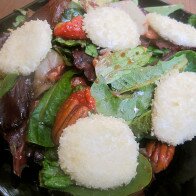 Roasted Strawberry Salad with Baked Goat Cheese