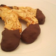 Chocolate-Dipped Marzipan Almond Crescent Cookies