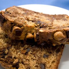 Dark Chocolate Peanut Butter Banana Bread