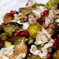 Roasted Brussel Sprouts with Pomegranates and Vanilla-Pecan Butter