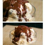 Vanilla-Cherry-Bourbon Ice Cream with Bourbon Hot Fudge