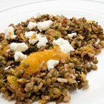 Wild Rice and Lentil Salad with Oranges, Dried Fruit, and Chevre