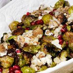 Roasted Brussel Sprouts with Pomegranates and Vanilla-Pecan Butter