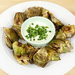 Roasted Baby Artichokes with Lemon Aioli