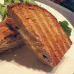 Grilled Pear, Humboldt Fog, and Mint Panini