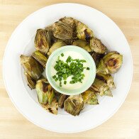 Roasted Baby Artichokes with Lemon Aioli