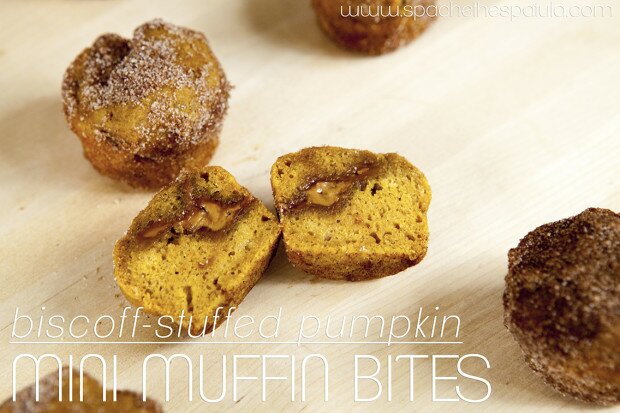 Biscoff-Stuffed Pumpkin Muffin Bites