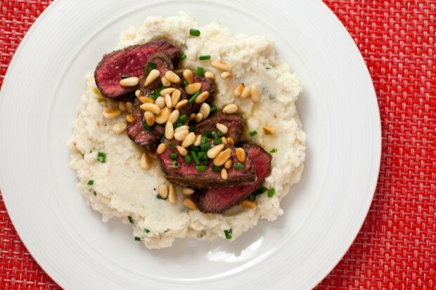 Triple Citrus Flank Steak and Roasted Garlic-Cauliflower Mash | www.spachethespatula.com #recipe