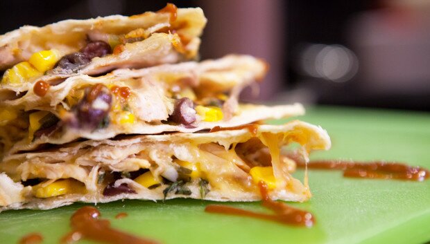 BBQ Chicken Quesadillas | www.spachethespatula.com #recipe