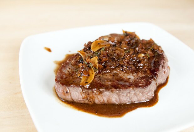 Bison Steaks with Thyme-Marsala Sauce | www.spachethespatula.com #recipe