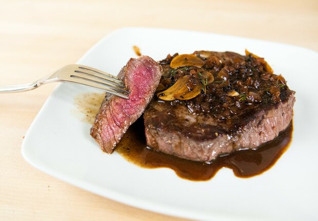 Bison Steaks with Thyme-Marsala Sauce | www.spachethespatula.com #recipe