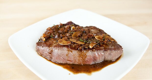 Bison Steaks with Thyme-Marsala Sauce | www.spachethespatula.com #recipe