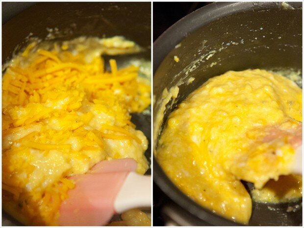 Cheesy Slow-Scrambled Eggs | www.spachethespatula.com #recipe