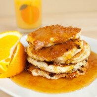 Cottage Cheese Pancakes with Spiced Orange Maple Syrup | www.spachethespatula.com #recipe