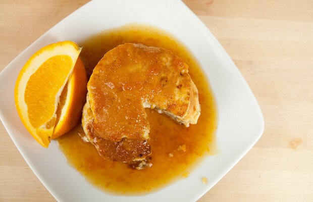 Cottage Cheese Pancakes with Spiced Orange Maple Syrup | www.spachethespatula.com #recipe