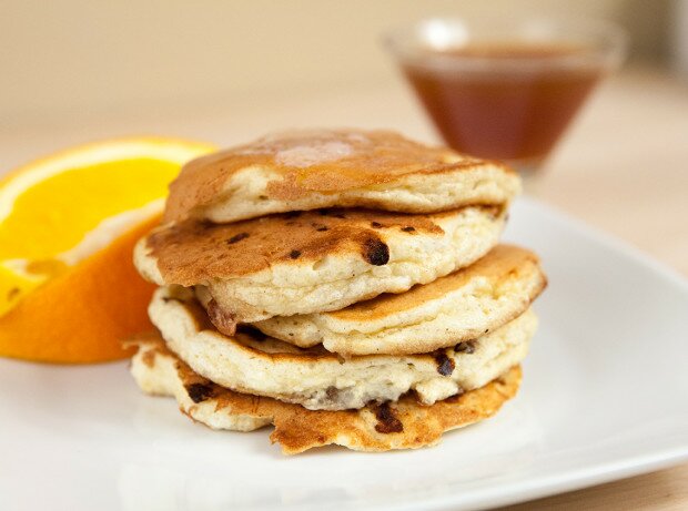 Cottage Cheese Pancakes with Spiced Orange Maple Syrup | www.spachethespatula.com #recipe