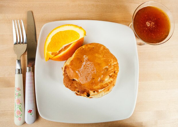 Cottage Cheese Pancakes with Spiced Orange Maple Syrup | www.spachethespatula.com #recipe