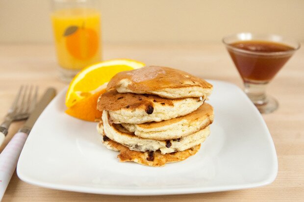 Cottage Cheese Pancakes with Spiced Orange Maple Syrup | www.spachethespatula.com #recipe