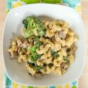 Macaroni & Cheeze with Roasted Broccoli and Criminis | www.spachethespatula.com #vegan #recipe