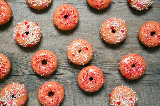 Baked Rose Water Donuts with White Chocolate Glaze | www.spachethespatula.com #recipe