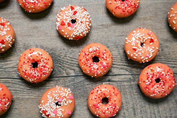 Baked Rose Water Donuts with White Chocolate Glaze | www.spachethespatula.com #recipe