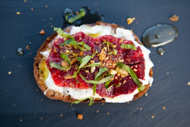 Blood Orange and Burrata Tartine | www.spachethespatula.com #recipe