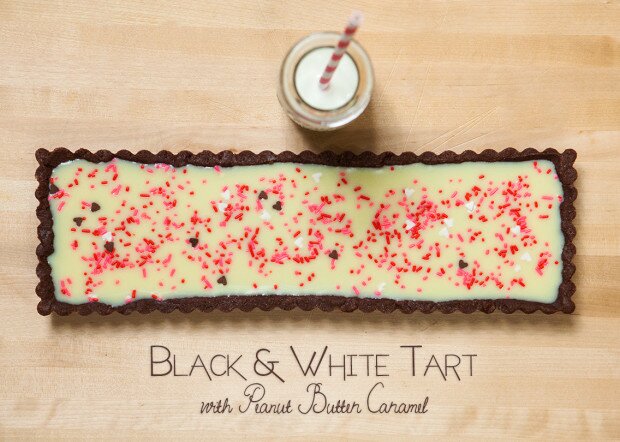 Black & White Tart with Peanut Butter Caramel | www.spachethespatula.com #recipe