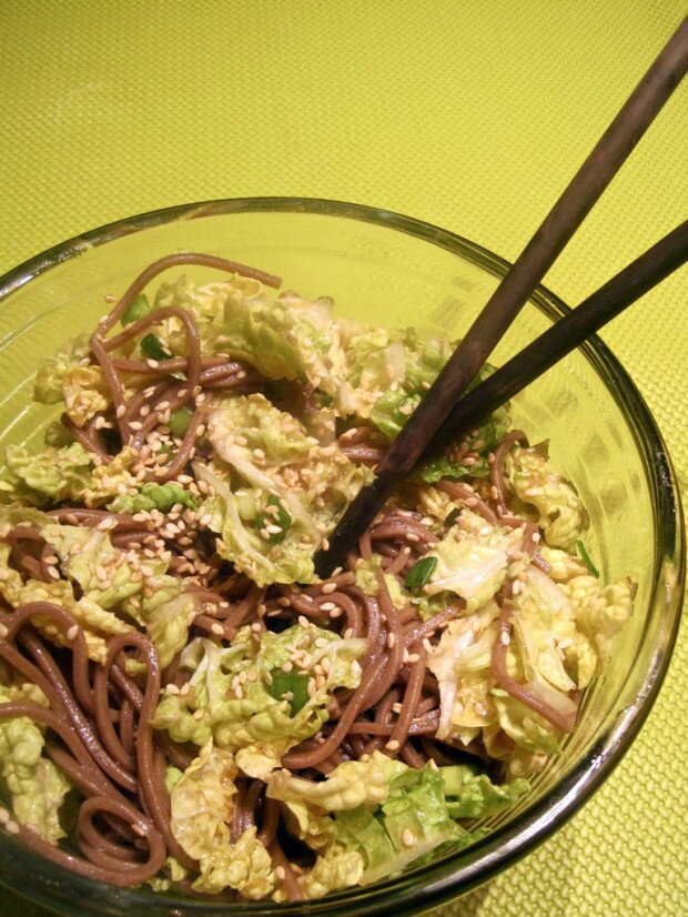 Sesame Soba Noodles with Napa Cabbage