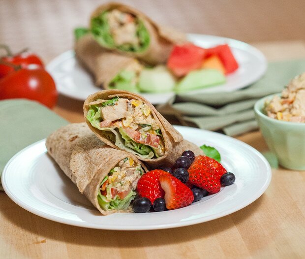 Blackened Chicken Salad Wraps