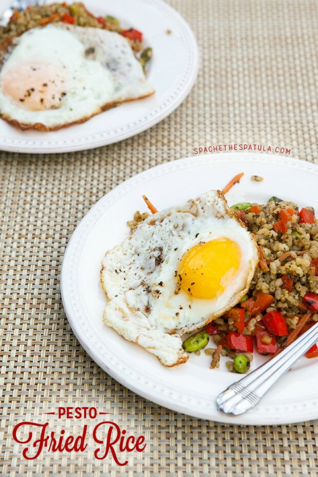 Pesto Fried Rice | www.spachethespatula.com #recipe