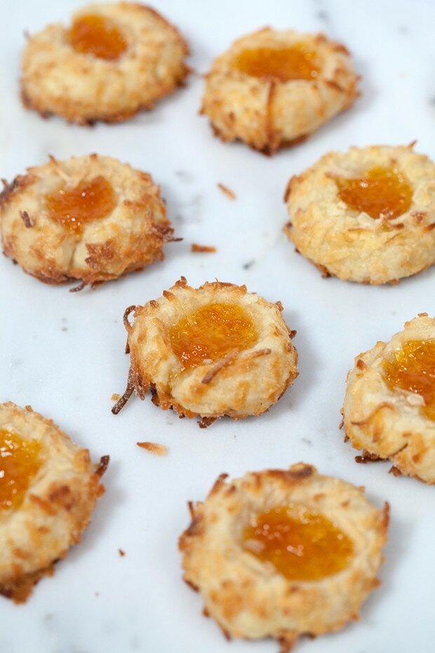 Ina's Coconut Thumbprint Cookies | www.spachethespatula.com #recipe