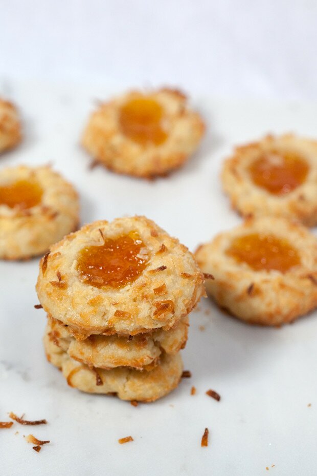 Ina's Coconut Thumbprint Cookies | www.spachethespatula.com #recipe