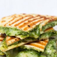 Naan Grilled Cheese with Homemade Pesto | www.spachethespatula.com #recipe