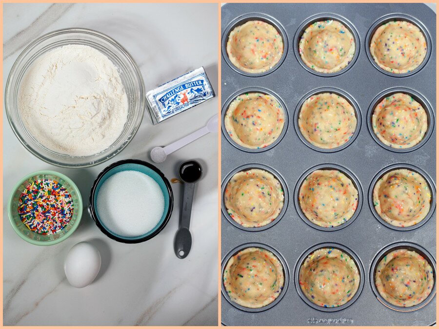 Funfetti Cookie Cups filled with Strawberry Milkshake Panna Cotta ...