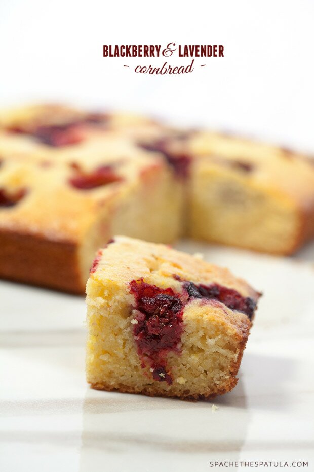 Blackberry-Lavender Cornbread | www.spachethespatula.com #recipe