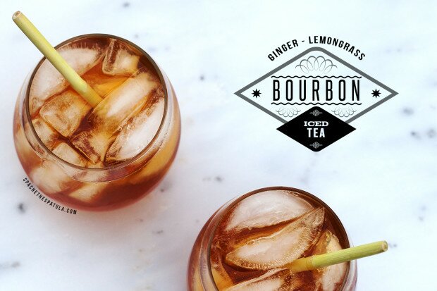 Ginger-Lemongrass Bourbon Iced Tea | www.spachethespatula.com #recipe