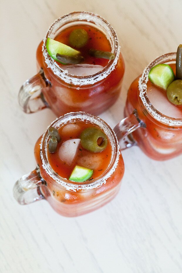 Mediterranean Bloody Marys | www.spachethespatula.com #recipe