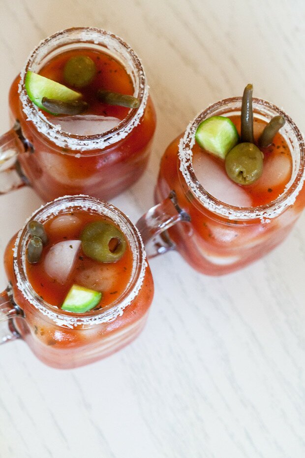 Mediterranean Bloody Marys | www.spachethespatula.com #recipe