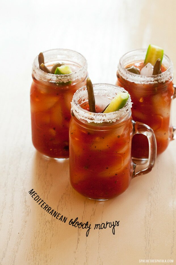 Mediterranean Bloody Marys | www.spachethespatula.com #recipe