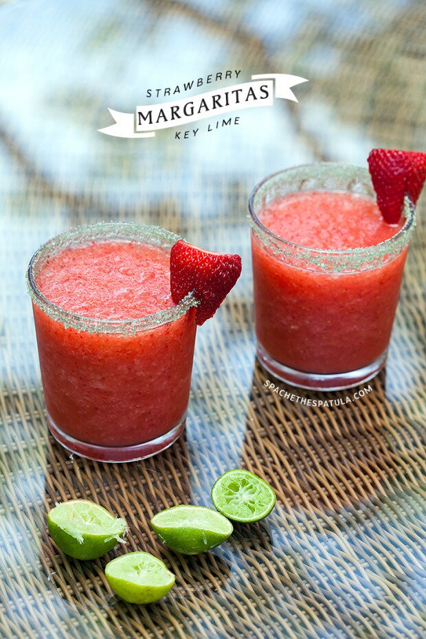 Strawberry Key Lime Margaritas | www.spachethespatula.com #recipe