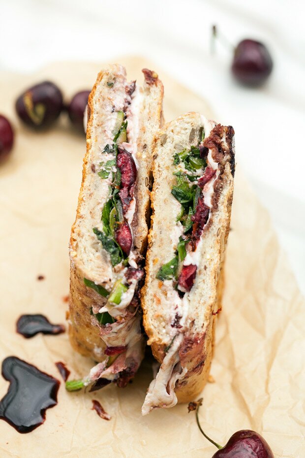 Balsamic Cherry and Shaved Asparagus Panini | www.spachethespatula.com #recipe