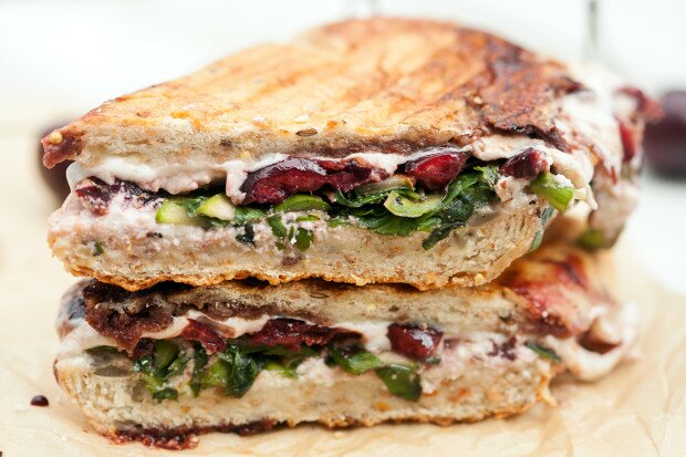 Balsamic Cherry and Shaved Asparagus Panini | www.spachethespatula.com #recipe