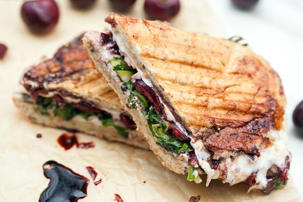 Balsamic Cherry and Shaved Asparagus Panini | www.spachethespatula.com #recipe