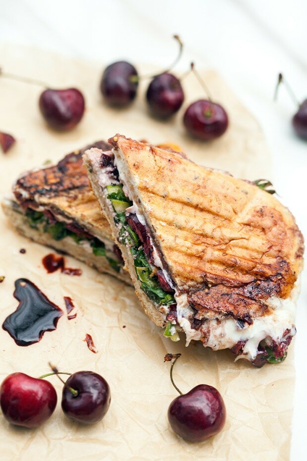 Balsamic Cherry and Shaved Asparagus Panini | www.spachethespatula.com #recipe