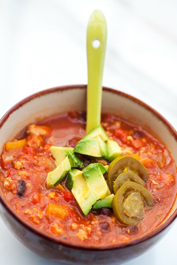 Skinny Turkey Chili | www.spachethespatula.com #recipe