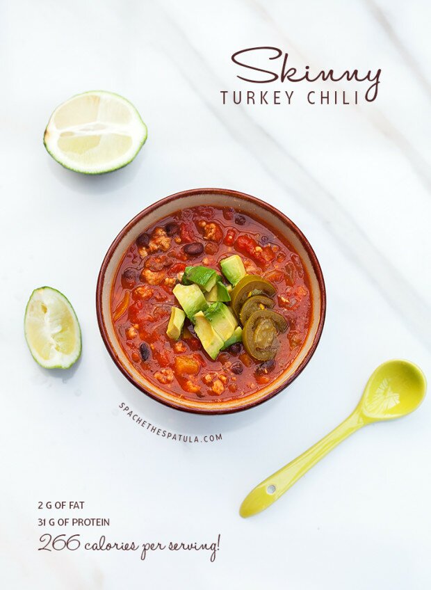 Skinny Turkey Chili | www.spachethespatula.com #recipe