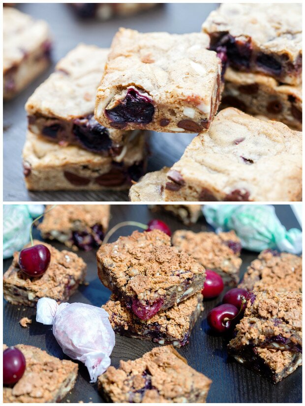 Chocolate Cherry Almond Bars (Two Ways!) | www.spachethespatula.com #recipe