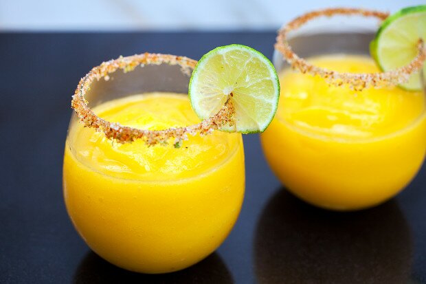 Mango-ritas with Spicy-Sweet Lime Salt | www.spachethespatula.com #recipe