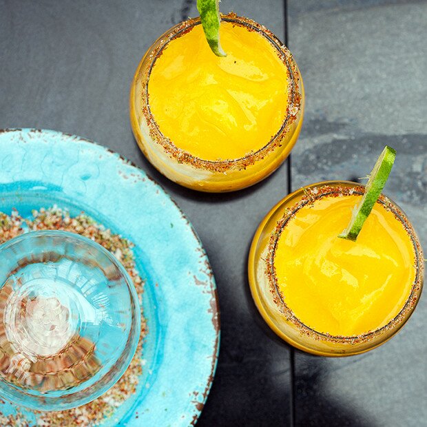 Mango-ritas with Spicy-Sweet Lime Salt | www.spachethespatula.com #recipe