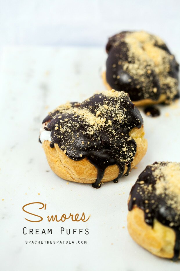 S'mores Cream Puffs | www.spachethespatula.com #recipe